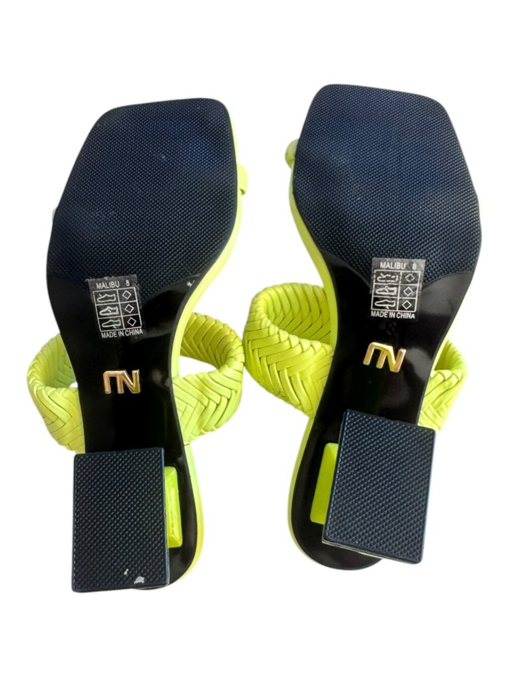 Ninety Union "Malibu" Woven Slide Sandals – Neon Lime – NWT Size 8 - Picture 8 of 12